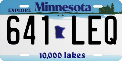 MN license plate 641LEQ