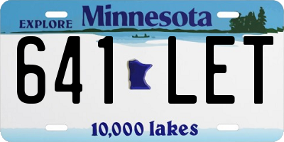 MN license plate 641LET