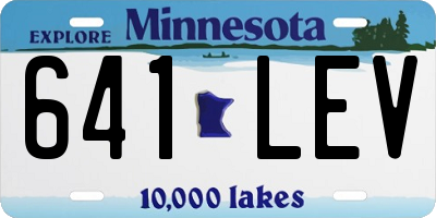 MN license plate 641LEV