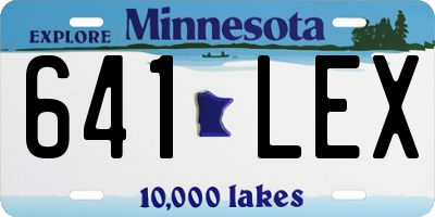 MN license plate 641LEX