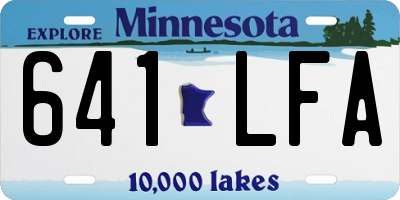 MN license plate 641LFA