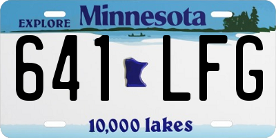 MN license plate 641LFG
