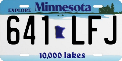 MN license plate 641LFJ