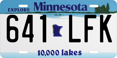 MN license plate 641LFK