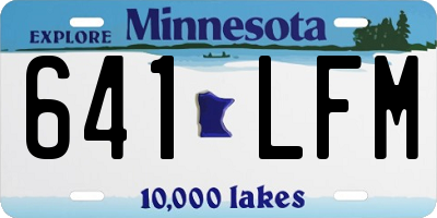 MN license plate 641LFM