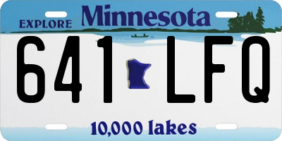 MN license plate 641LFQ