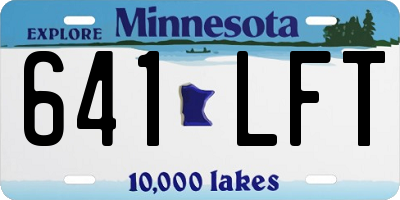 MN license plate 641LFT