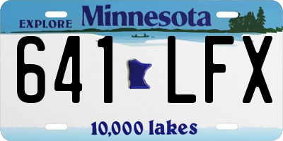 MN license plate 641LFX