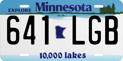 MN license plate 641LGB