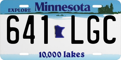 MN license plate 641LGC