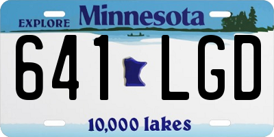MN license plate 641LGD