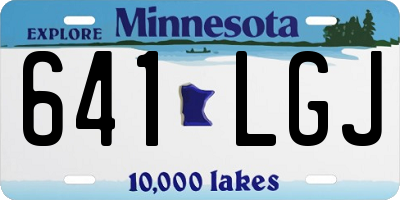 MN license plate 641LGJ