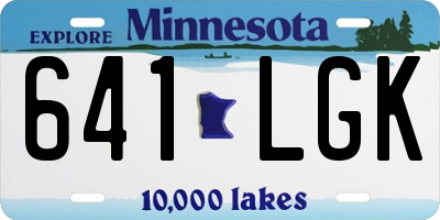 MN license plate 641LGK