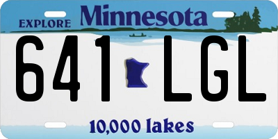 MN license plate 641LGL