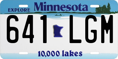 MN license plate 641LGM