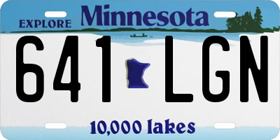 MN license plate 641LGN