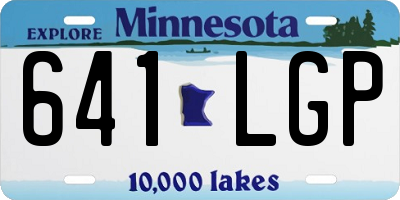MN license plate 641LGP
