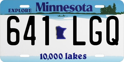 MN license plate 641LGQ