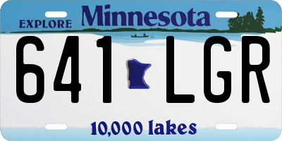 MN license plate 641LGR