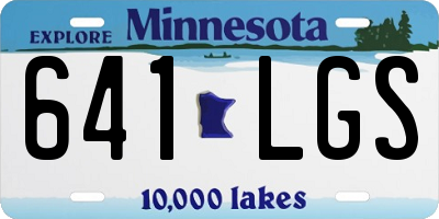 MN license plate 641LGS