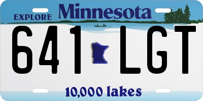 MN license plate 641LGT