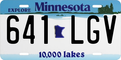 MN license plate 641LGV
