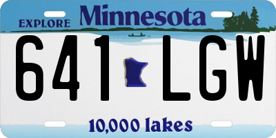 MN license plate 641LGW