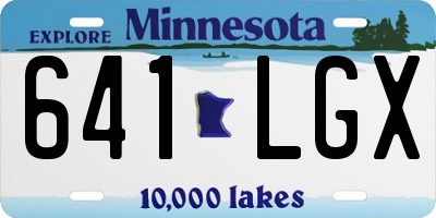 MN license plate 641LGX