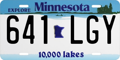 MN license plate 641LGY