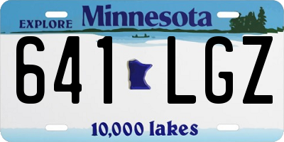 MN license plate 641LGZ