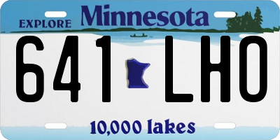 MN license plate 641LHO