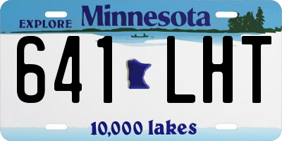 MN license plate 641LHT