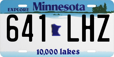 MN license plate 641LHZ
