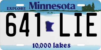 MN license plate 641LIE