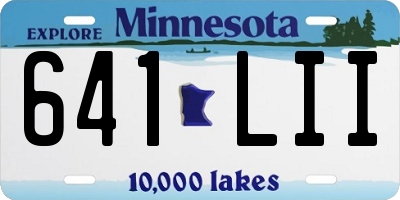 MN license plate 641LII