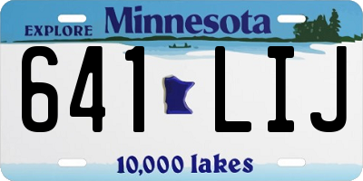 MN license plate 641LIJ
