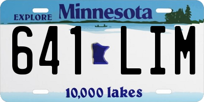 MN license plate 641LIM