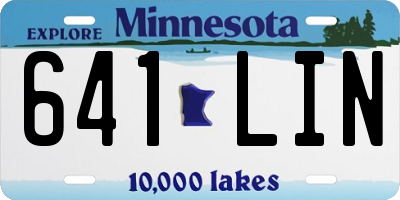 MN license plate 641LIN