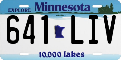 MN license plate 641LIV