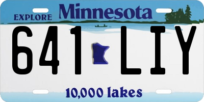 MN license plate 641LIY