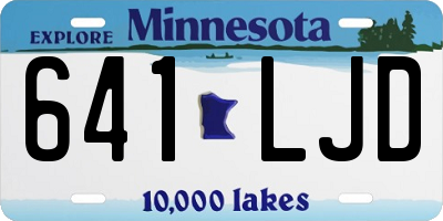 MN license plate 641LJD