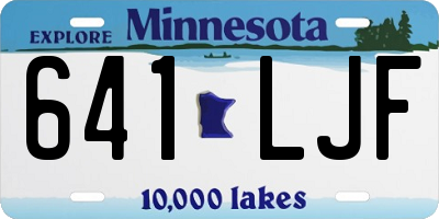MN license plate 641LJF