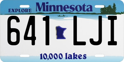 MN license plate 641LJI