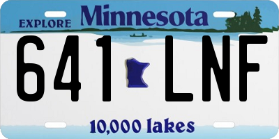 MN license plate 641LNF