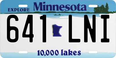 MN license plate 641LNI