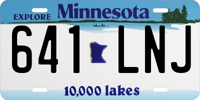 MN license plate 641LNJ
