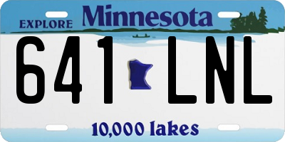 MN license plate 641LNL