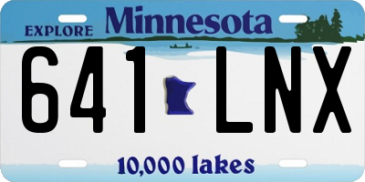 MN license plate 641LNX