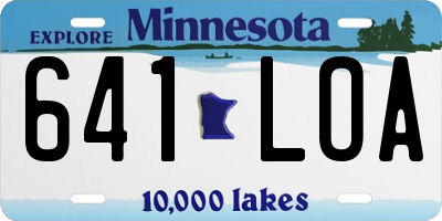 MN license plate 641LOA