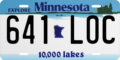 MN license plate 641LOC